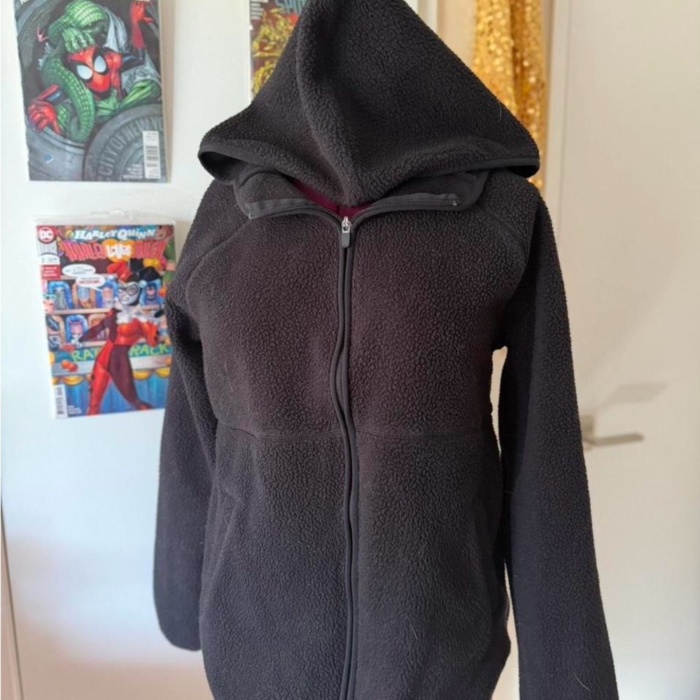 Tek Gear Black Zip Up Sweater with Hood